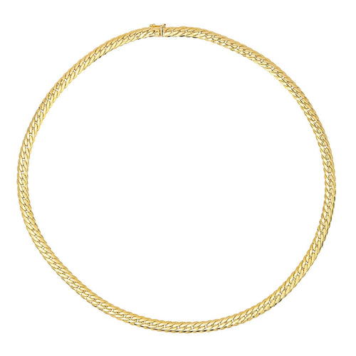 Collier Collier chaîne maille anglaise en or jaune et blanc 18 carats 58 Facettes 3995436CN