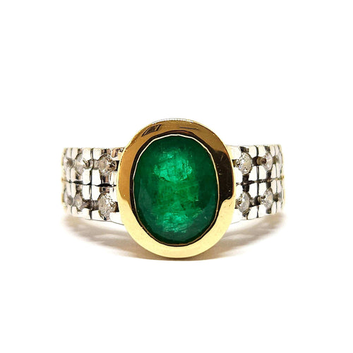 Bague 52 Bague vintage émeraude & diamants 58 Facettes