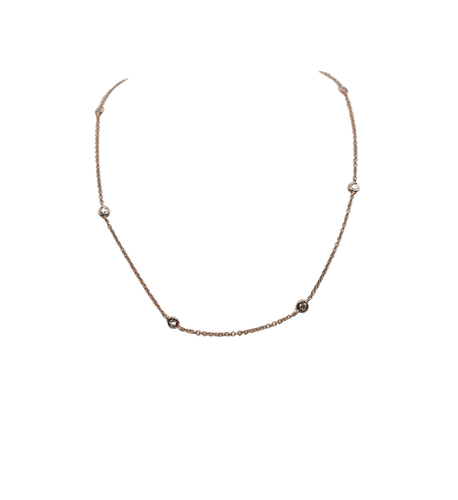 Collier Collier or rose serti de diamants 58 Facettes