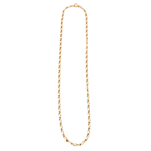 Collier Chaine or jaune maille alternée 58 Facettes LP523
