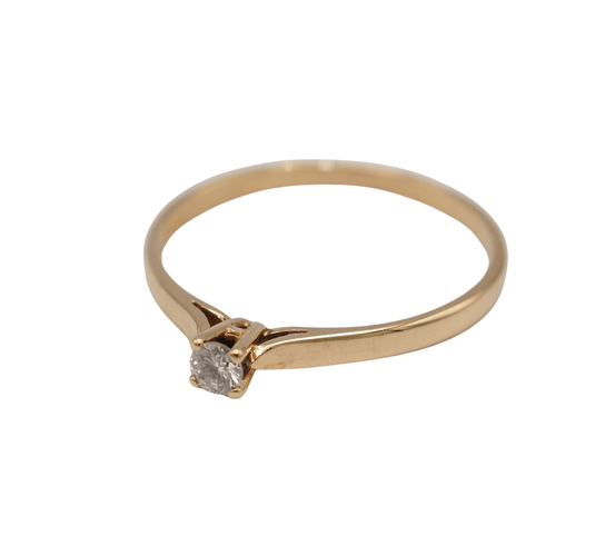 Bague 53.5 Solitaire or jaune diamant 58 Facettes