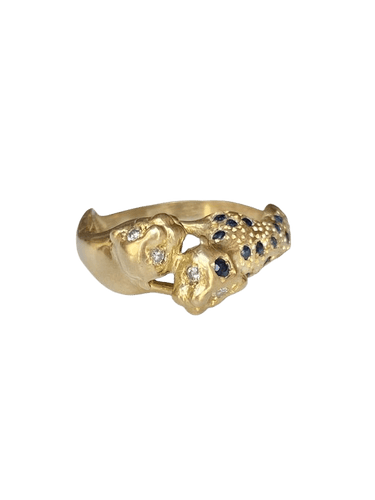 Bague 54 Bague en or jaune saphirs diamants 58 Facettes