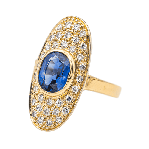 Bague 48 Bague Pompadour en or jaune 18 carats au saphir et diamants 58 Facettes 4002855CN