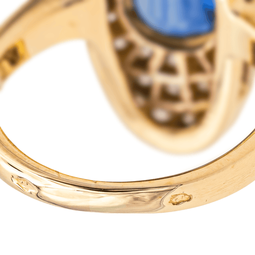 Bague 48 Bague Pompadour en or jaune 18 carats au saphir et diamants 58 Facettes 4002855CN