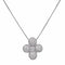 Collier Collier - Pendentif trèfle géométrique en or blanc et diamants 58 Facettes 4013324CN