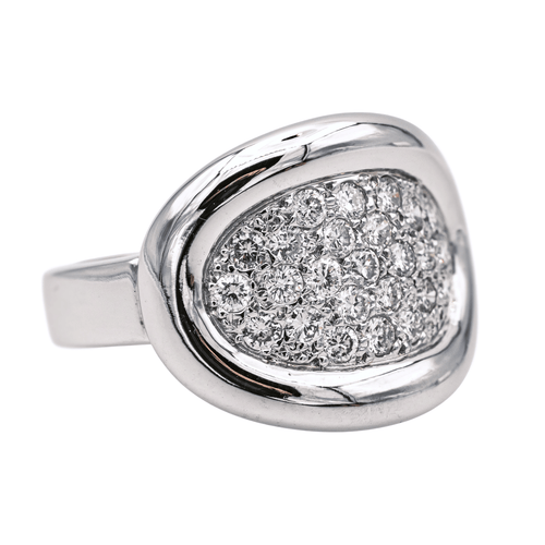 Bague 58 Bague pavée en or blanc 18 carats et diamants taille brillant 58 Facettes 4031098RV