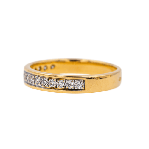 Bague 56 Bague demi-alliance en or jaune sertie de diamants 58 Facettes 4033198CN