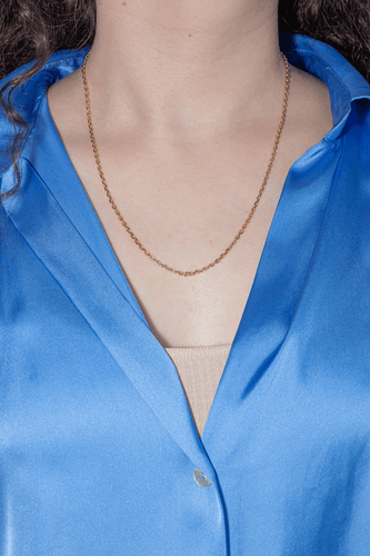 Collier Collier chaîne maille forçat en or rose 18 carats 58 Facettes 4036416CN
