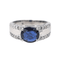 Bague 50 Bague en or blanc 18 carats saphir ovale et diamants 58 Facettes 4049091CN