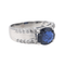 Bague 50 Bague en or blanc 18 carats saphir ovale et diamants 58 Facettes 4049091CN