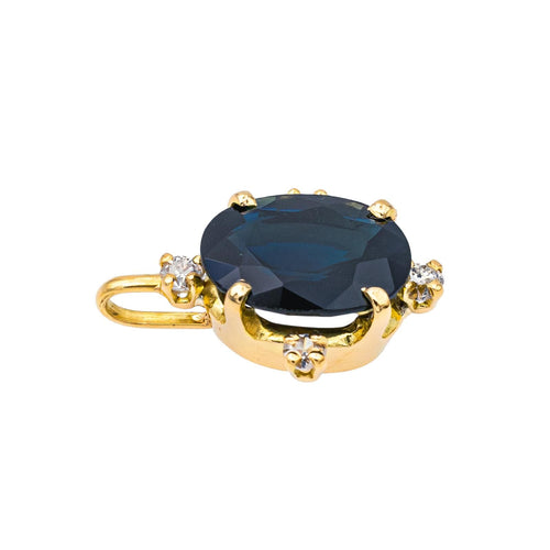 Pendentif Pendentif en or jaune 18 carats avec saphir et diamants 58 Facettes 4049093CN