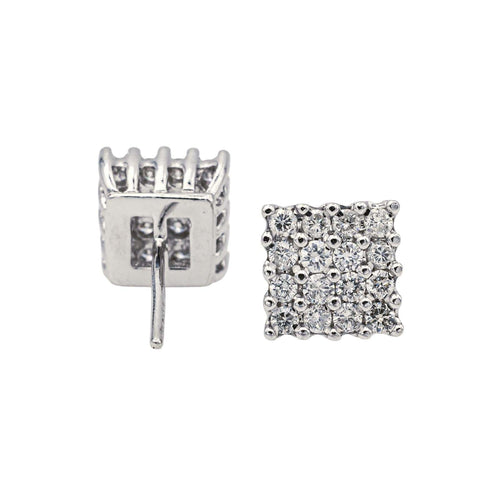 Boucles d'oreilles Boucles d’oreilles puces en or blanc 18 carats et diamants 58 Facettes 4061321CN