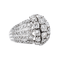 Bague 51 Bague cocktail en or blanc 18 carats pavée de diamants 58 Facettes 4061324CN