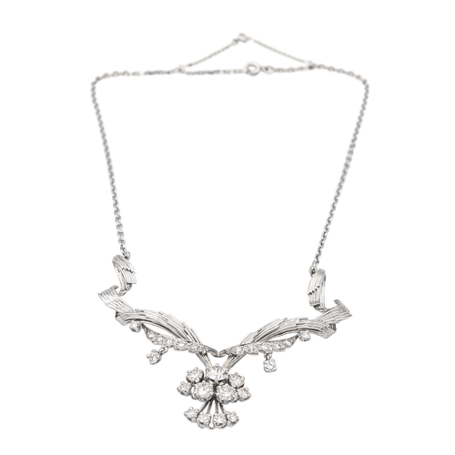 Collier Collier - Motifs géométriques en or blanc et diamants 58 Facettes 4061325CN