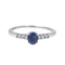 Bague 54 Bague en or blanc 18 carats avec saphir ovale et diamants 58 Facettes 4064649CN