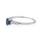 Bague 54 Bague en or blanc 18 carats avec saphir ovale et diamants 58 Facettes 4064649CN