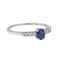 Bague 54 Bague en or blanc 18 carats avec saphir ovale et diamants 58 Facettes 4064649CN