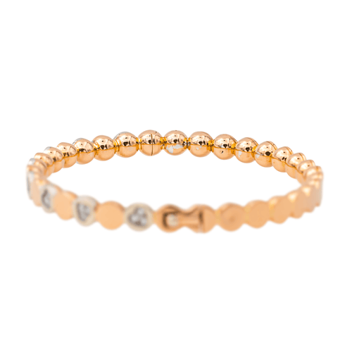 Bracelet Bracelet jonc serti de diamants en or rose et or blanc 18 carats 58 Facettes 4069160CN