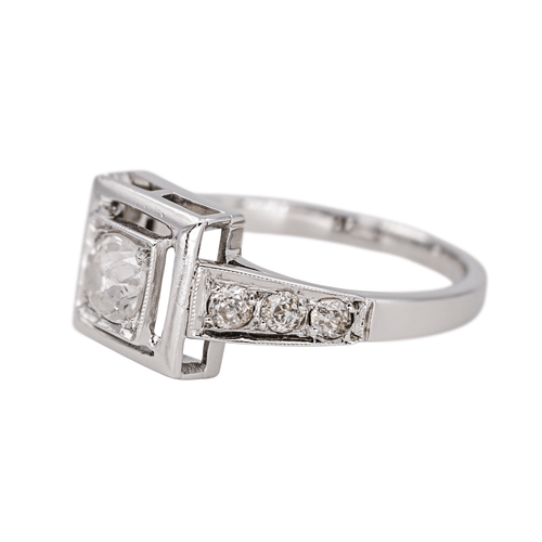 Bague 55 Bague en or blanc 18 carats sertie de diamants 58 Facettes 4084164CN