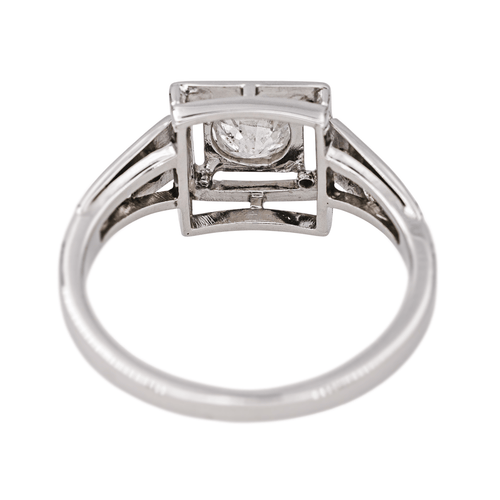 Bague 55 Bague en or blanc 18 carats sertie de diamants 58 Facettes 4084164CN