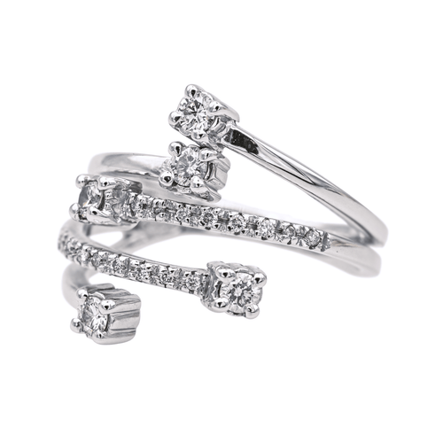 Bague 55 Bague pavée en or blanc 18 carats et diamants 58 Facettes 4086039CN