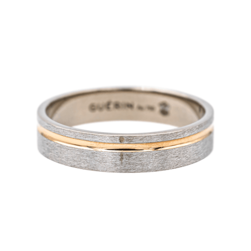 Bague 55 Guérin - Bague alliance en or blanc et or rose 18 carats 58 Facettes 4098638RV