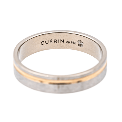 Bague 55 Guérin - Bague alliance en or blanc et or rose 18 carats 58 Facettes 4098638RV