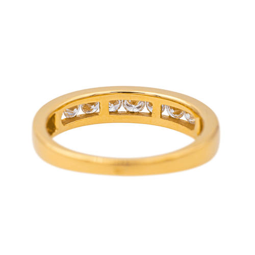 Bague 54 Bague demi-alliance en or jaune 18 carats et diamants 58 Facettes 4098652RV