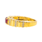 Bague 57 Bague en or jaune 18 carats avec rubis ovale et diamants 58 Facettes 4099638CN