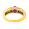 Bague 57 Bague en or jaune 18 carats avec rubis ovale et diamants 58 Facettes 4099638CN