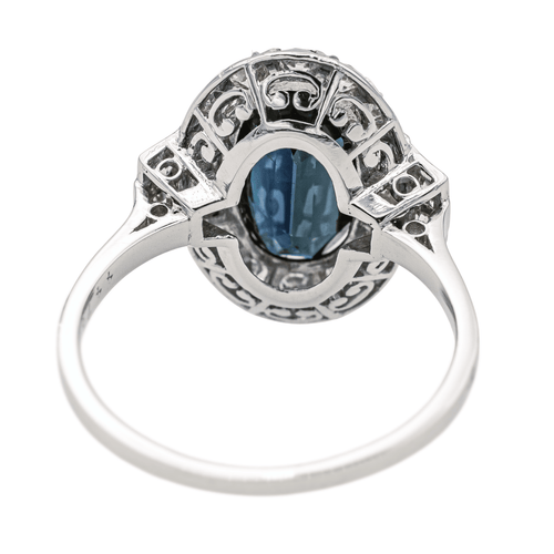 Bague 59 Pompadour - Bague Art déco en platine saphir et diamants 58 Facettes 4099640CN