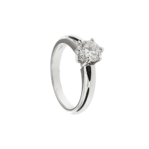 Bague 54 Bague solitaire diamant 0,90 ct en or blanc 18 kt 58 Facettes 4114