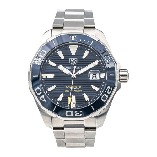 Montre TAG Heuer Aquaracer - Montre en acier calibre 5 cadran bleu 58 Facettes 4125741RV
