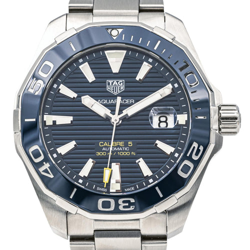 Montre TAG Heuer Aquaracer - Montre en acier calibre 5 cadran bleu 58 Facettes 4125741RV
