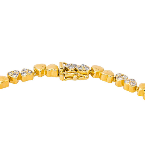 Bracelet Bracelet motifs cœur en or jaune 18 carats et diamants 58 Facettes 4137659CN