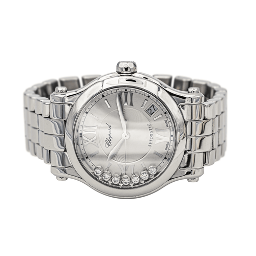 Montre Chopard Happy Sport - Montre en acier avec diamants 58 Facettes 4144055RV