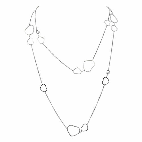 Collier Chopard Happy Heart - Collier sautoir en or blanc et diamants 58 Facettes 4144056RV