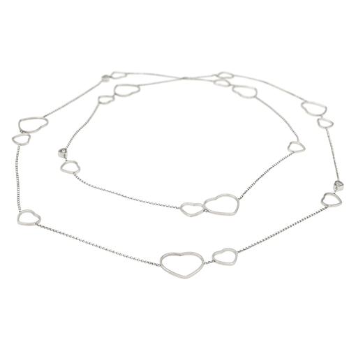 Collier Chopard Happy Heart - Collier sautoir en or blanc et diamants 58 Facettes 4144056RV