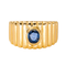 Bague 52 Bague bandeau en or jaune 18K sertie d’un saphir ovale 58 Facettes 4145038CN