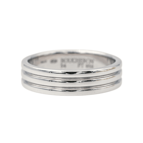 Bague 54 Boucheron Godron - Alliance en platine 950 58 Facettes 4146853RV