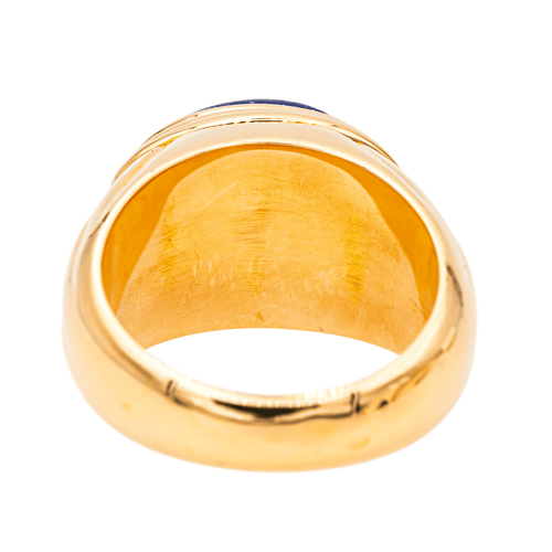 Bague 55 Bague en or jaune 18 carats sertie d’un lapis-lazuli cabochon 58 Facettes 4148027RV