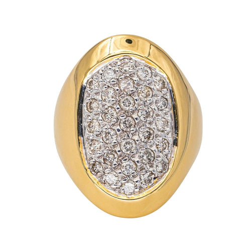 Bague 57.5 Bague en or jaune et blanc 18 carats sertie de diamants 58 Facettes 4148028RV