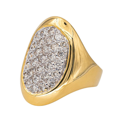 Bague 57.5 Bague en or jaune et blanc 18 carats sertie de diamants 58 Facettes 4148028RV