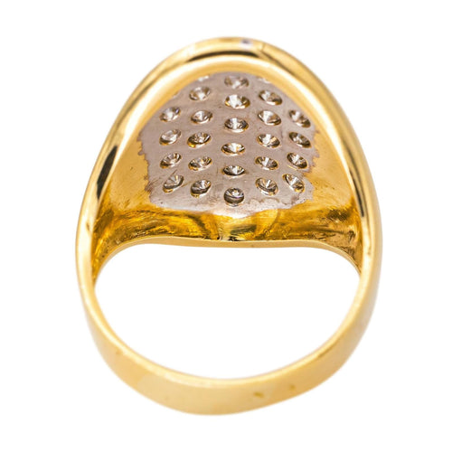Bague 57.5 Bague en or jaune et blanc 18 carats sertie de diamants 58 Facettes 4148028RV