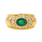 Bague 52 Bague jonc en or jaune avec émeraude ovale et diamants 58 Facettes 4152875CN