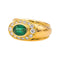 Bague 52 Bague jonc en or jaune avec émeraude ovale et diamants 58 Facettes 4152875CN