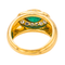 Bague 52 Bague jonc en or jaune avec émeraude ovale et diamants 58 Facettes 4152875CN
