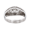 Bague 56 Bague bandeau en platine et or blanc 18 carats pavée de diamants 58 Facettes 4155736CN