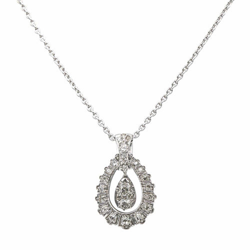 Collier Collier en or blanc 18 carats serti de diamants 58 Facettes 4155738CN