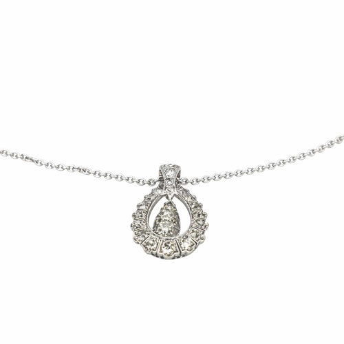 Collier Collier en or blanc 18 carats serti de diamants 58 Facettes 4155738CN